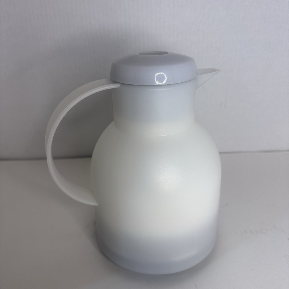 Emsa Samba Vacuum Jug Quick Press 1L White Coffee, Tea Jug Vacuum Flask